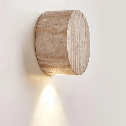 Wabi-Sabi Yellow Travertine Wall Light – Natural Material for Cozy Atmosphere 1