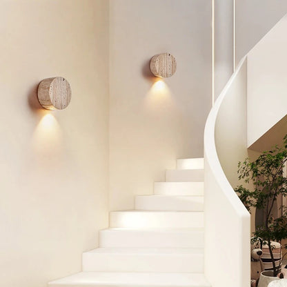 Wabi-Sabi Yellow Travertine Wall Light – Natural Material for Cozy Atmosphere 2