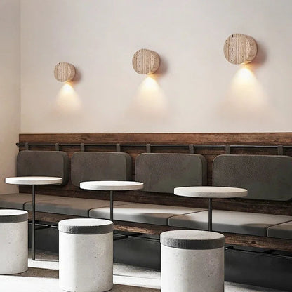 Wabi-Sabi Yellow Travertine Wall Light – Natural Material for Cozy Atmosphere 4