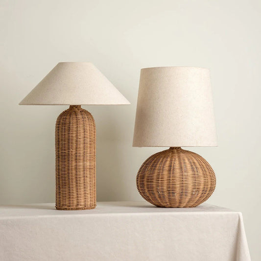 Wabi Sabi Rattan Table Lamp – Elegant Glow for Cozy Ambiance 1