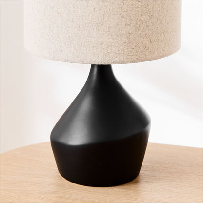 Asymmetry Ceramic Table Lamp (17") | Sculptural Accent Lighting with Linen Shade