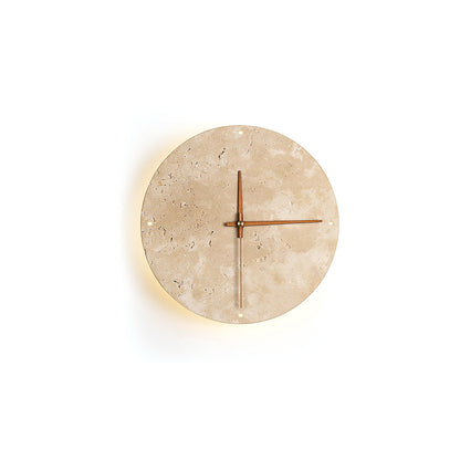 Wall Clock Travertine Lamp – Minimalist Design with Warm Ambiance 1