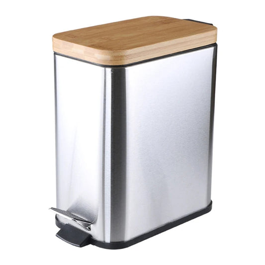 **Waste Bin With Bamboo Lid – Stylish and Functional Home Solution** 1