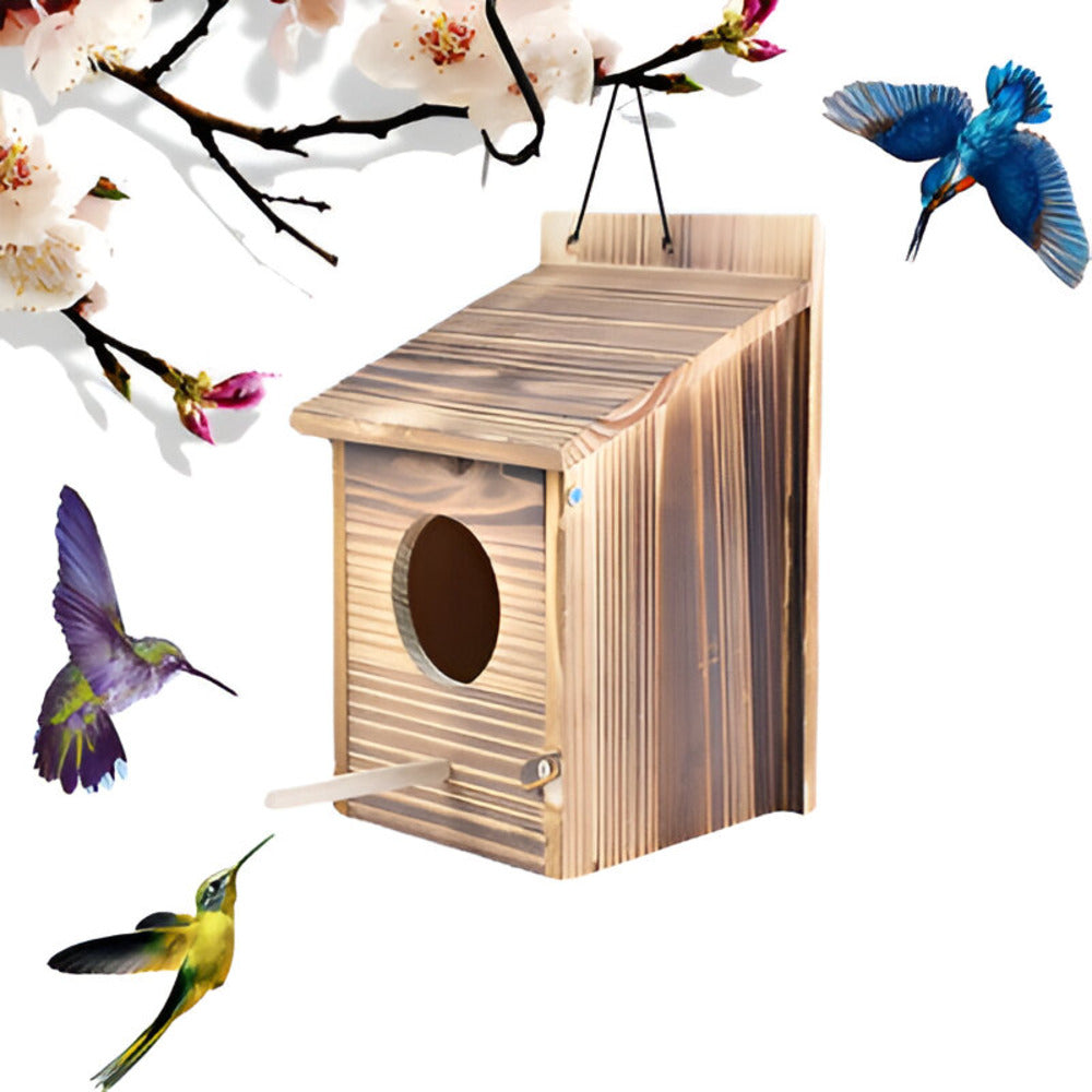Weatherproof Wooden Bird House – Charming Retreat for Feathered Friends 4