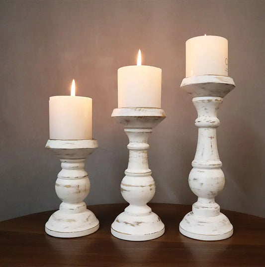 Wood Candle Stick Holder Set – Timeless Design for Inviting Atmosphere 0