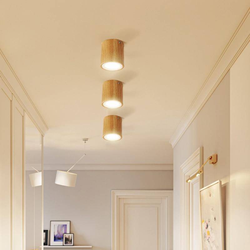 Wooden Cube-Shaped LED Ceiling Light – Modern Design with Warm Ambiance 2