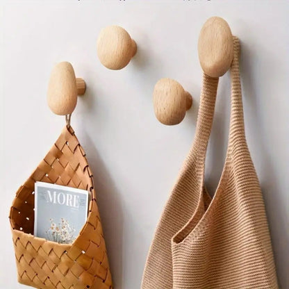 Wooden Pebble Shape Coat Hook – Elegant Scandinavian Style For Any Space 1