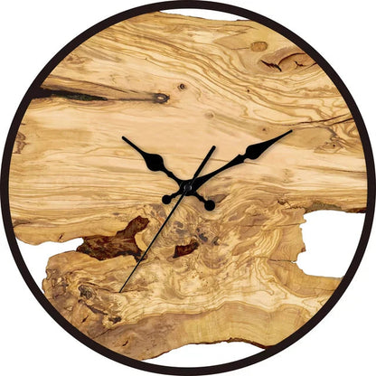 Wooden Wall Clock with Resin Accents – Artistic Design for Modern Interiors 0
