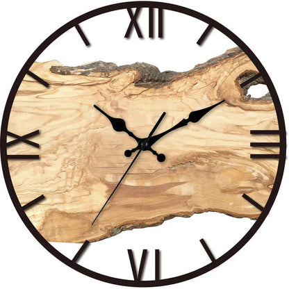Wooden Wall Clock with Resin Accents – Artistic Design for Modern Interiors 4