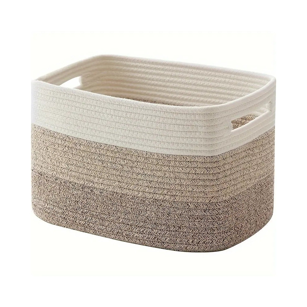 Woven Cotton Rope Storage Basket – Versatile And Stylish Organization Solution 0