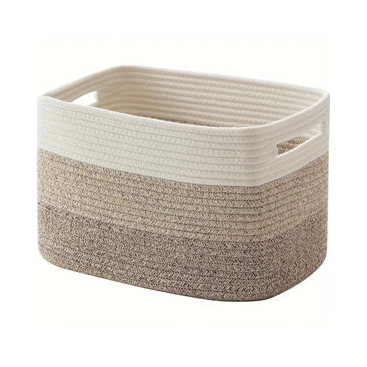 Woven Cotton Rope Storage Basket – Versatile And Stylish Organization Solution 0