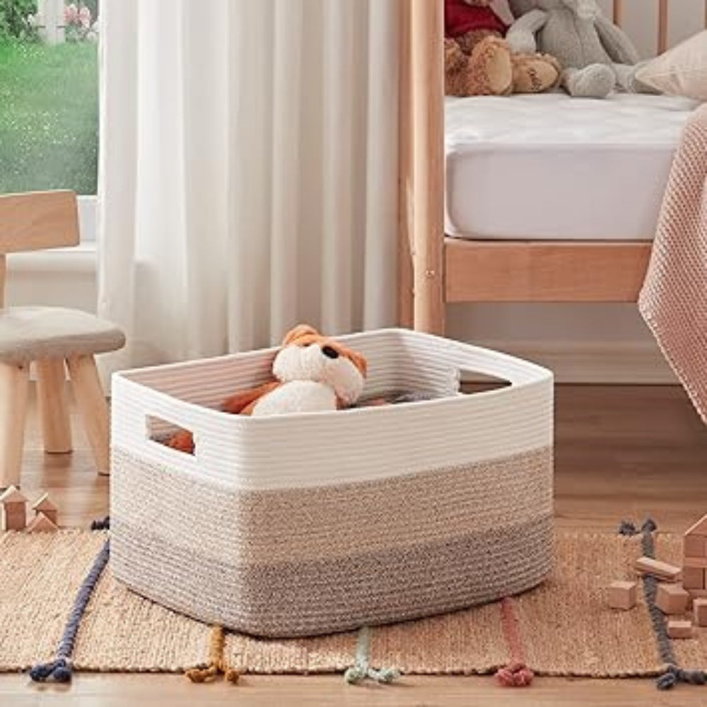 Woven Cotton Rope Storage Basket – Versatile And Stylish Organization Solution 1