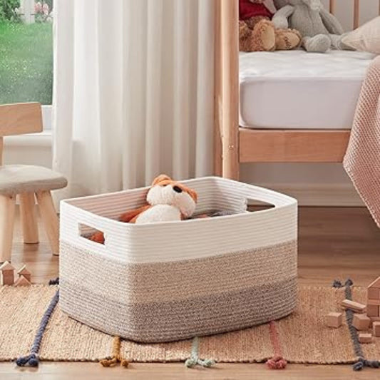Woven Cotton Rope Storage Basket – Versatile And Stylish Organization Solution 1